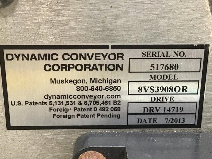Used DYNAMIC CONVEYOR Conveyor 8VS3908OR USED #132486
