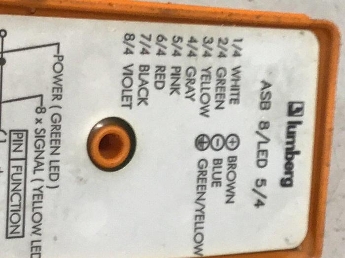 Used LUMBERG Distribution Sensor Box ASB8/LED5/4 #139576