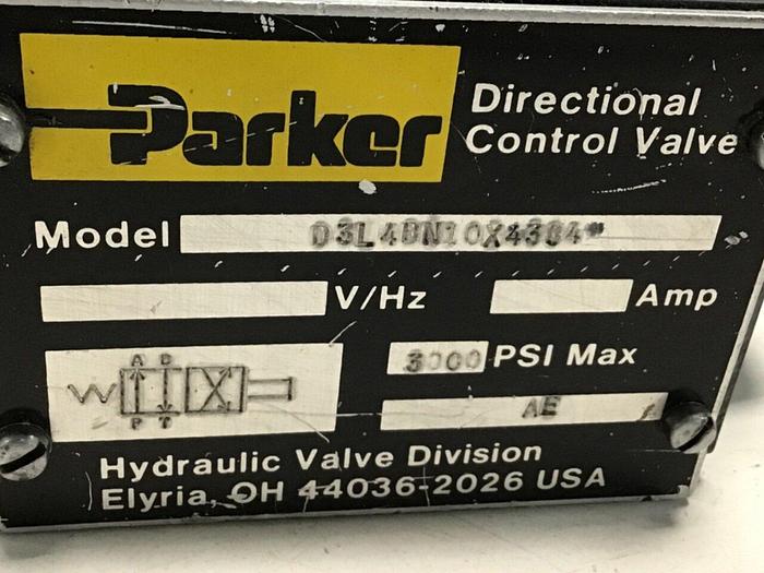 Used PARKER Control Valve D3L4BN10X4304 #111866