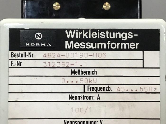 Used NORMA Power Transmitter 4824-B0190-H03 #129143