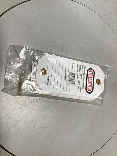 Used MASTER LOCK Self Laminating Lockout Tags S4801 #111846