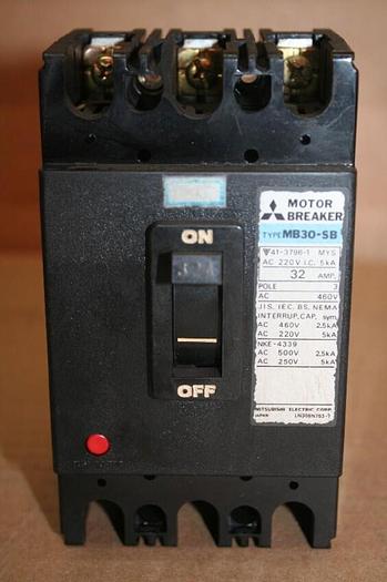 Used MITSUBISHI 32 Amp Circuit Breaker MB30-SB-32 #20749