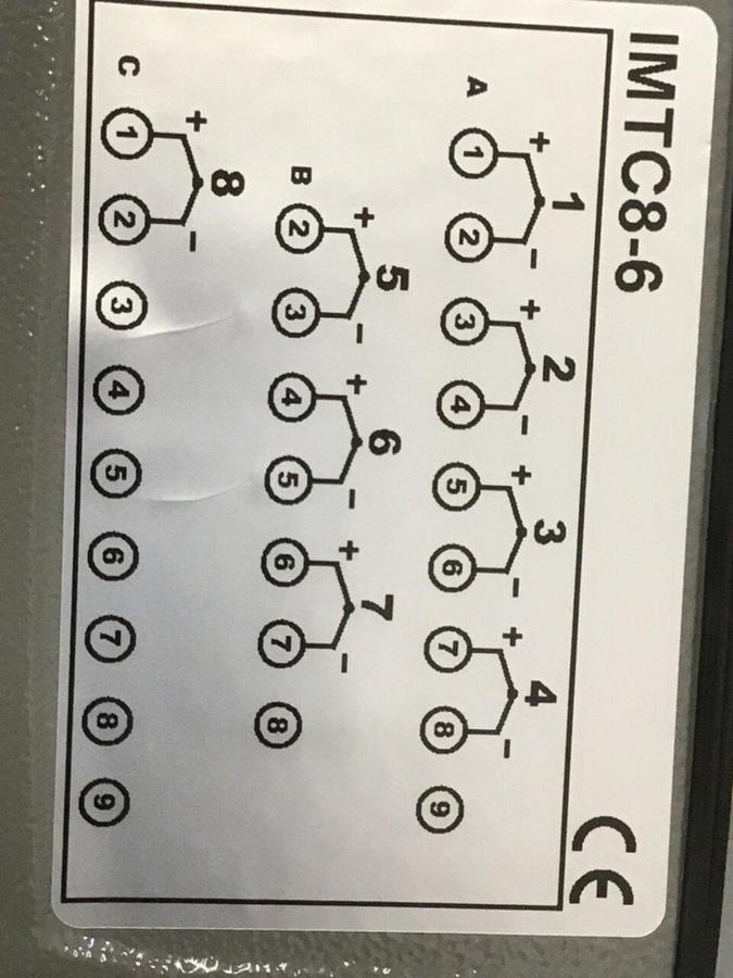 IDEAL MACHINERY 8 Zone Thermocouple Cable IMTC8-6 #141924