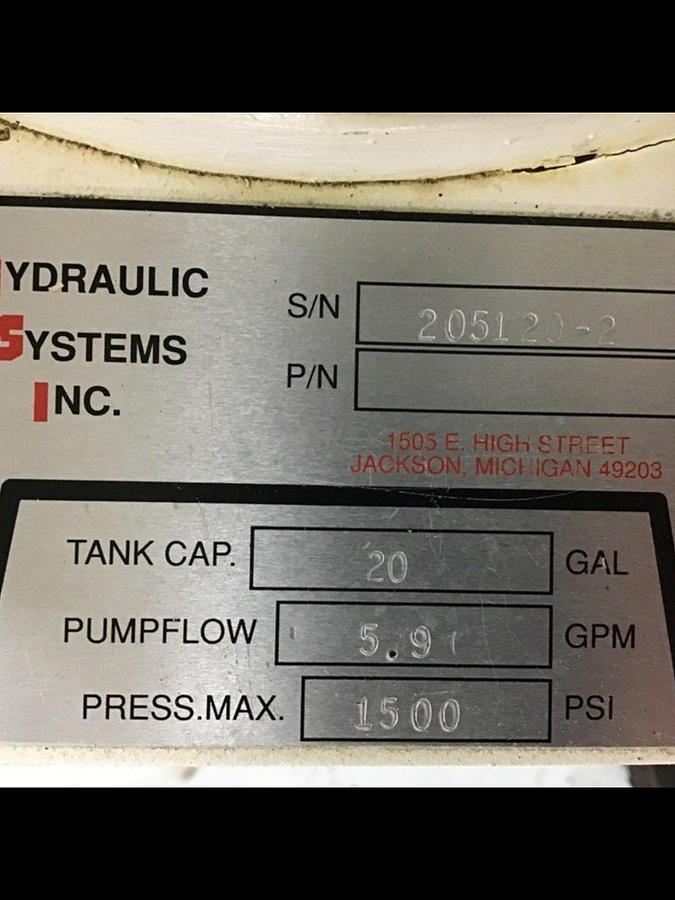 Used HYDRAULIC SYSTEMS Hydraulic Power Unit HSI / OP #138289