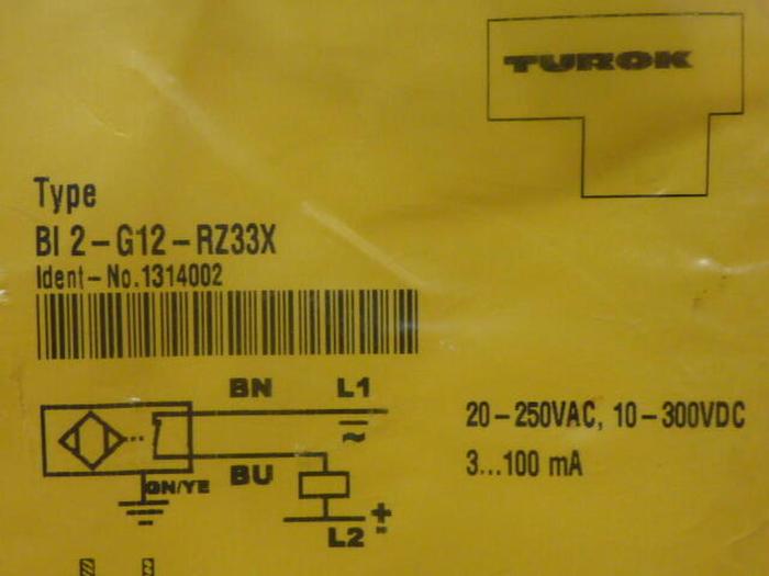 TURCK ELEKTRONIK Proximity Switch BI2-G12-RZ33X #34771