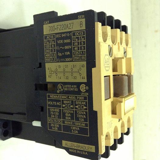 Used ALLEN BRADLEY Contactor 700-F220A27 SER B #76087