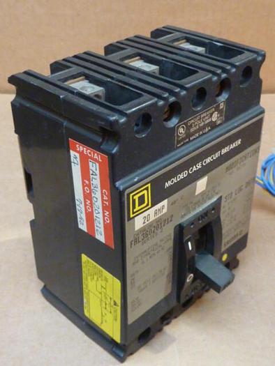 Used SQUARE D 20 Amp Circuit Breaker FAL360201212 USED