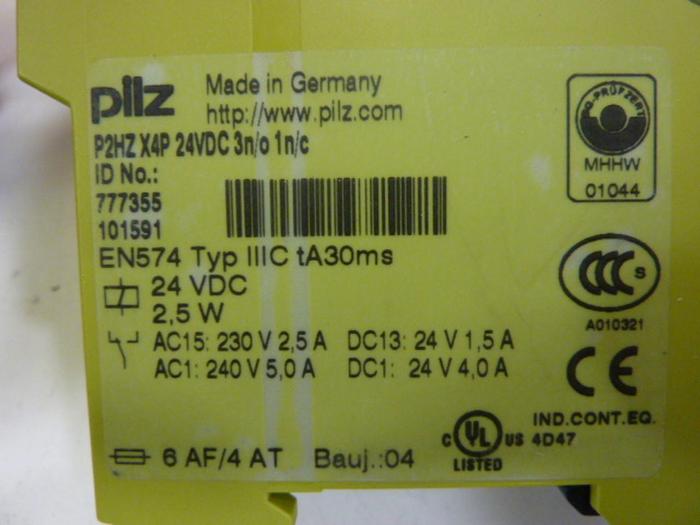 Used PILZ Relay P2HZX4P24VDC3N/O1N/C #58666
