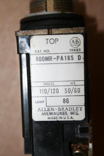 Used ALLEN BRADLEY Push Button 800MR-PA16S GREEN Used