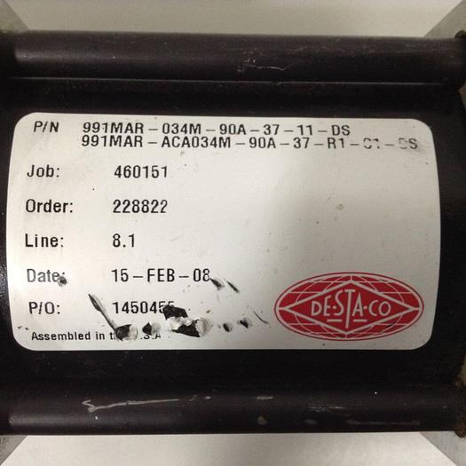 Used DESTACO Pneumatic Hold Clamp 991MAR-034M-90A-37-11-DS #90108