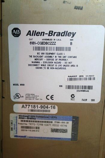 Used ALLEN BRADLEY Operator Interface 6181-IGDCBCZZZ SER B Used
