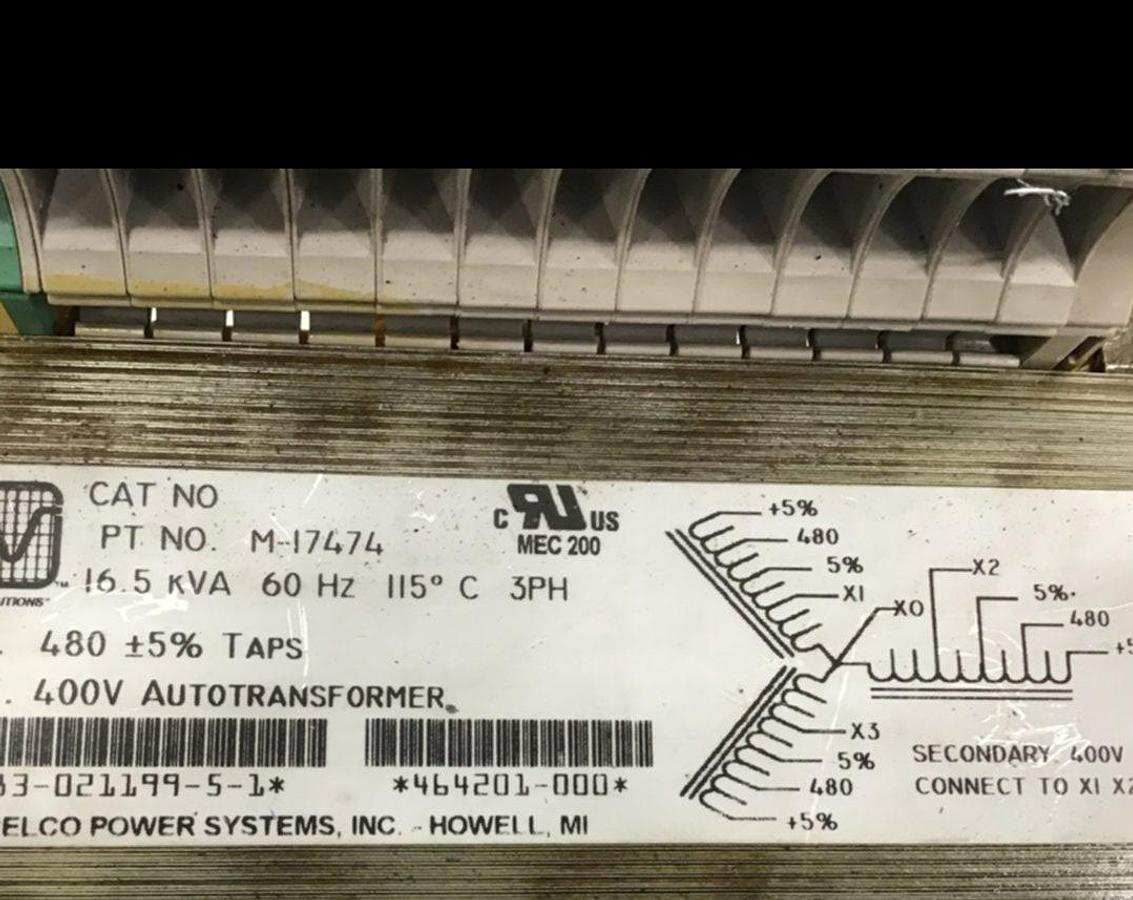 Used MARELCO POWER SYSTEM 16.5 kVA Transformer M-17474 USED