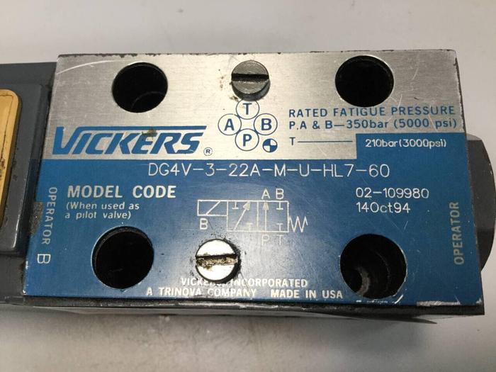 Used VICKERS Directional Hydraulic Valve DG4V322AMUHL760 Used