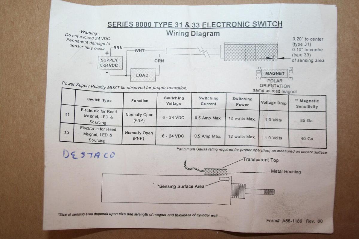 Used DE STA CO TOOLS Switch 810-155 Used