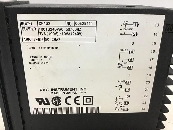 Used RKC Temp Control CH402 FK02-MGN-NN USED
