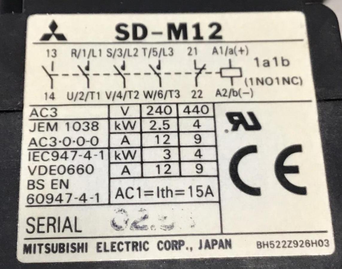 Used MITSUBISHI Contactor SD-M12 USED