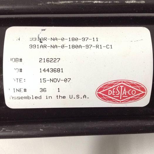 Used DESTACO Pneumatic Hold Clamp 991AR-NA-0-180-97-11 #90101