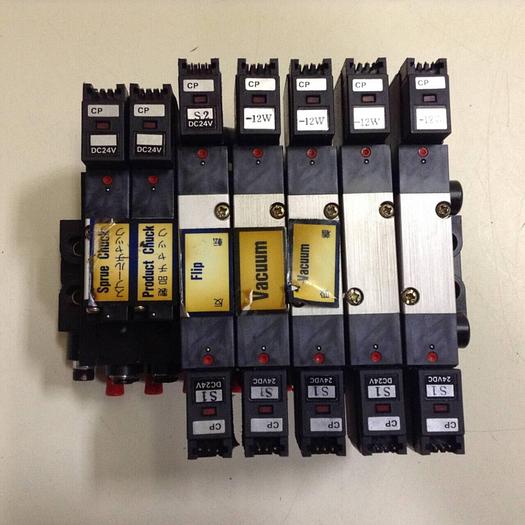 Used KOGANEI Manifold w/ Solenoid Valves A180-4E2-CPLL-12W-1L #86125
