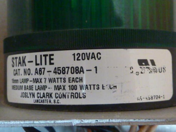 Used JOSLYN CLARK STAK-LITE A67-458708A-1 #37029
