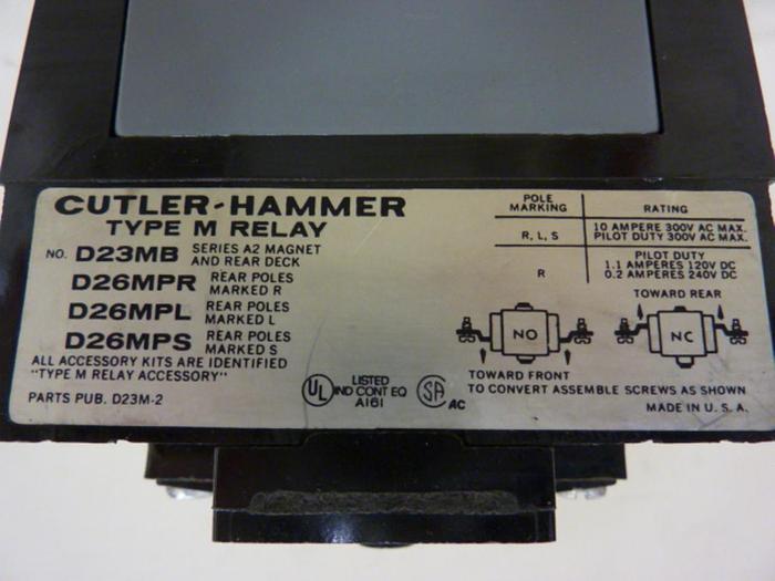 Used CUTLER HAMMER Relay M23MB #52932