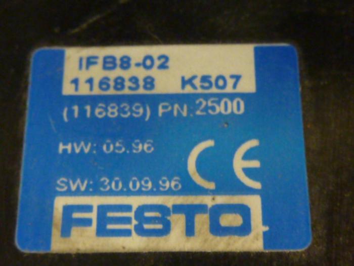 Used FESTO Control Block / Valve Terminal IFB8-02 #52707