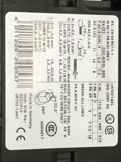 Used SIEMENS Overload Relay 3RT1024-1A #103479