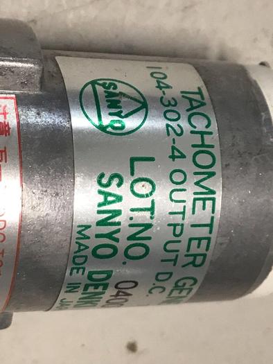 Used SANYO DENKI Tachometer Generator 104-302-4 #131406