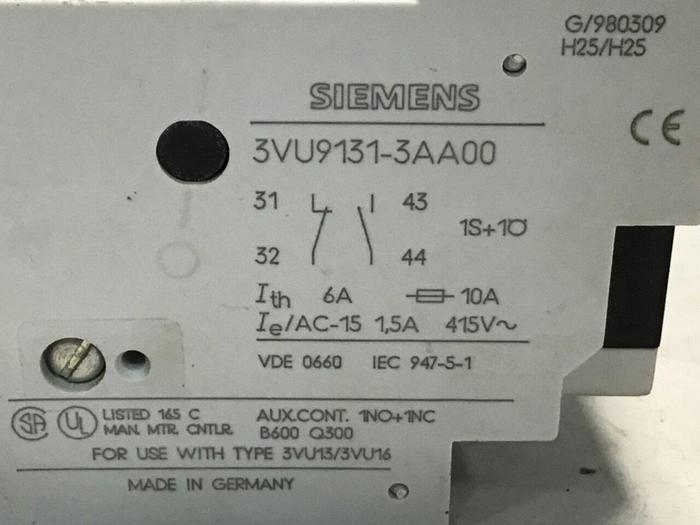 Used SIEMENS Contactor 3VU1300-0ML00 #133213