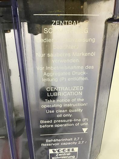 Used VOGEL Lube Tank 122 145 309 #134677