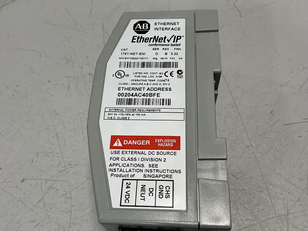 Used ALLEN BRADLEY 1761-NET-ENI