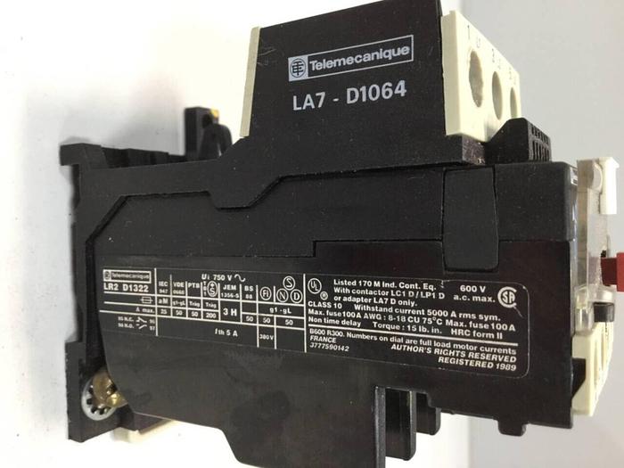 Used TELEMECANIQUE Thermal Overload Relay LR2D1322 #97925