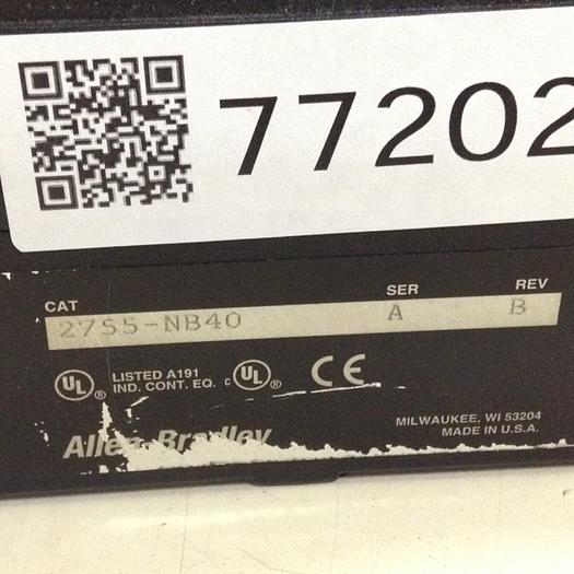 Used ALLEN BRADLEY AdaptaScan Barcode Reader 2755-SN5 SER A Used