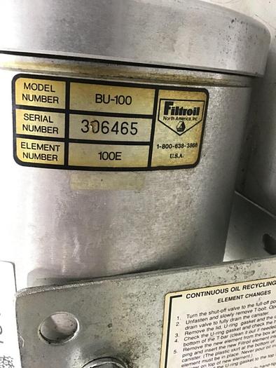 Used FILTROIL Van Dorn Filter BU-100 #134528