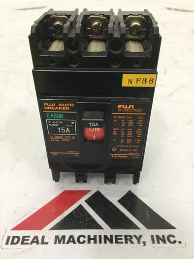 Used FUJI ELECTRIC 15 Amp Circuit Breaker EA53B-15 #115968