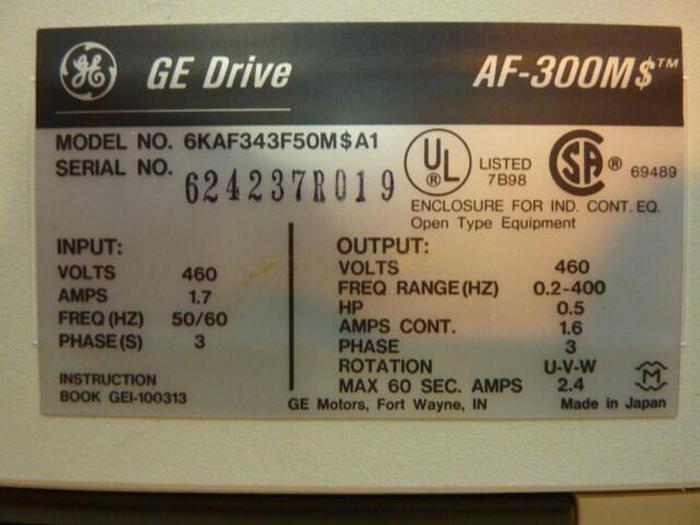 Used GENERAL ELECTRIC / GE Micro Saver Drive 6KAF343F50MSA1 #22335