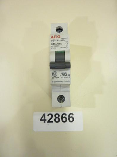 Used AEG MOTOR CONTROL 15 Amp Circuit Breaker E91S-C15 #42866