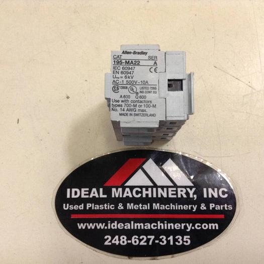 Used ALLEN BRADLEY Auxiliary Contact 195-MA22 SER A #76165