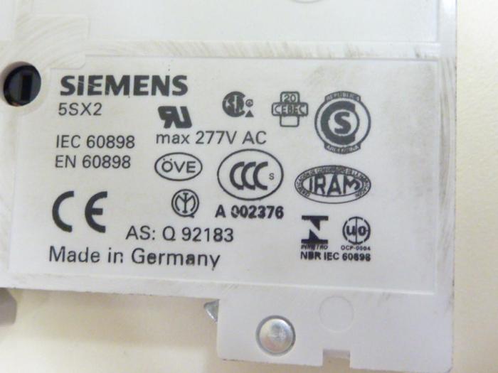 Used SIEMENS 2 Amp Circuit Breaker 5SX21-C2 #44125