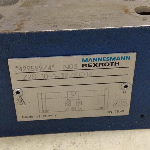 Used MANNESMANN REXROTH Valve Z2S10132SO14 #80677