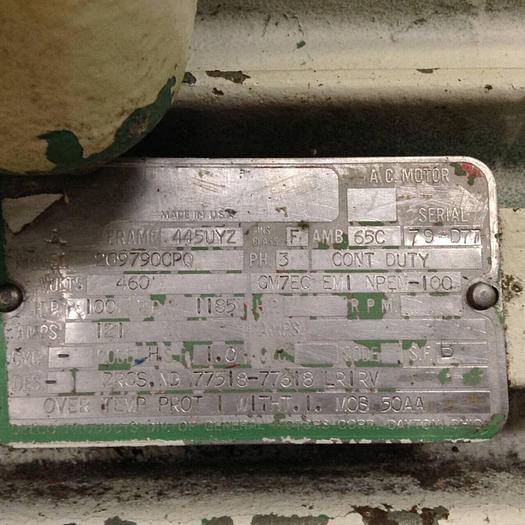 Used DELCO 100 HP AC Motor 2G9790CPQ Used