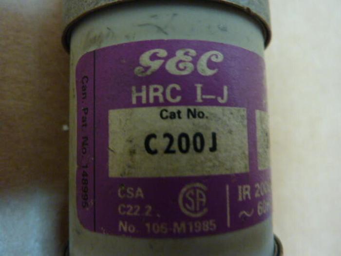 Used GEC 200 Amp Fuse HRCI-J #26986