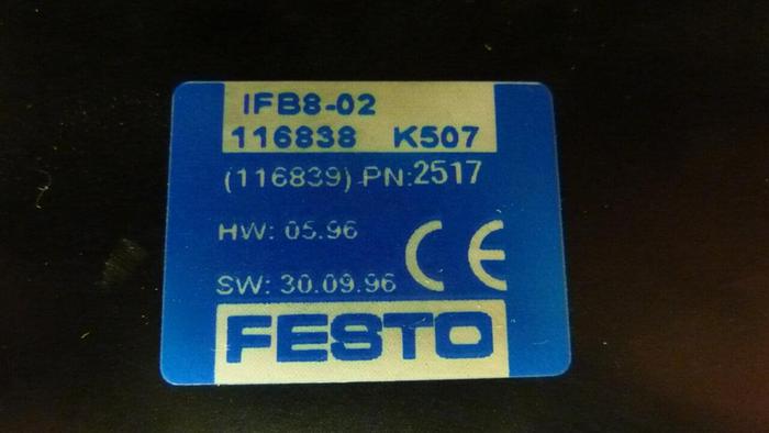 Used FESTO Control Block / Valve Terminal IFB8-02 #52717