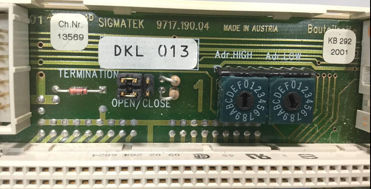 Used SIGMATEK Terminal Base Module DKL013 05-024-013-D USED