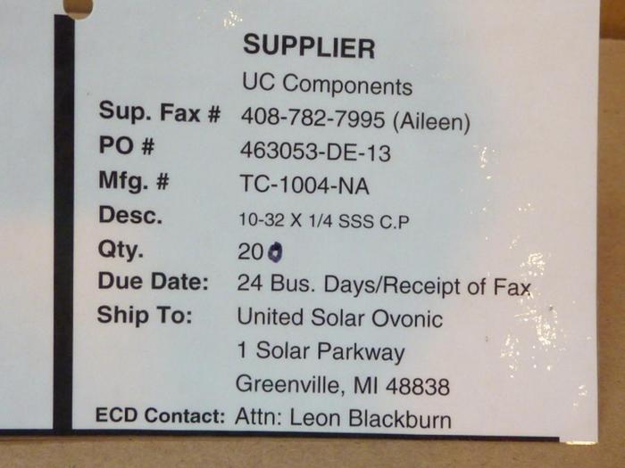 U-C COMPONENTS Cone Point Screw TC-1004-NA #41292