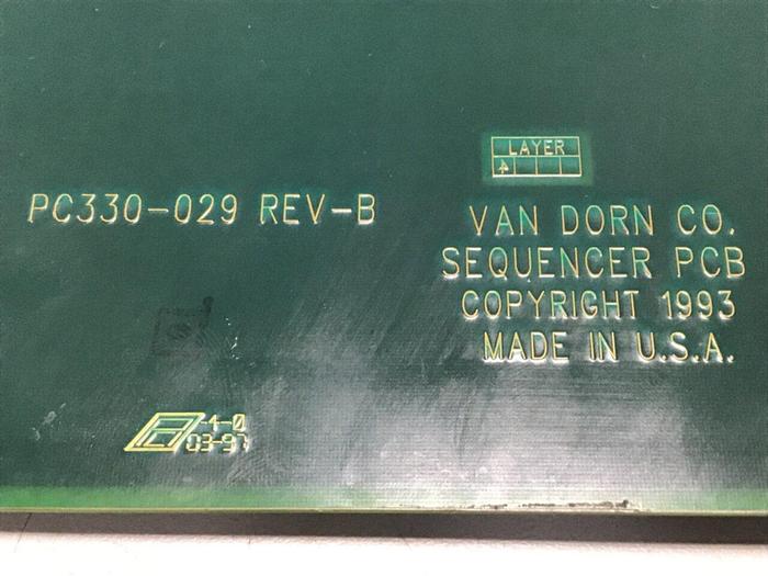Used VAN DORN Sequencer Circuit Board PC330-029 330-029 Used