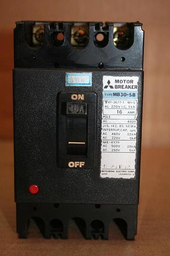 Used MITSUBISHI 16 Amp Circuit Breaker MB30-SB-16 #20743