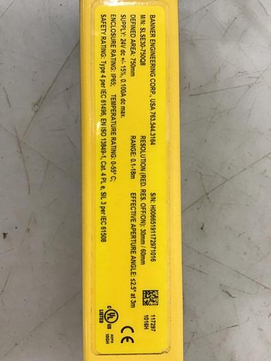 Used BANNER ENGINEERING Light Curtain Transmitter SLSE30-750Q8 #133670