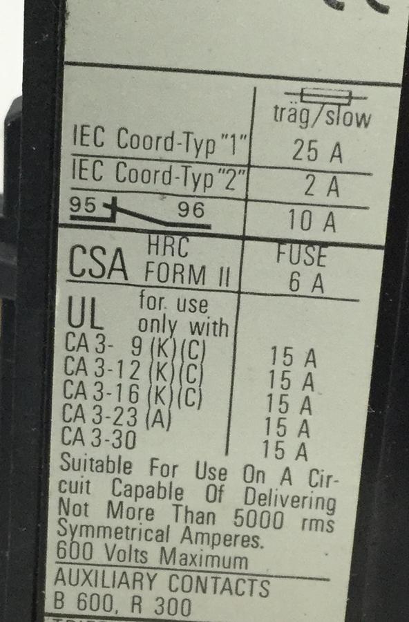Used SPRECHER & SCHUH Overload Relay CT 3K-12 USED