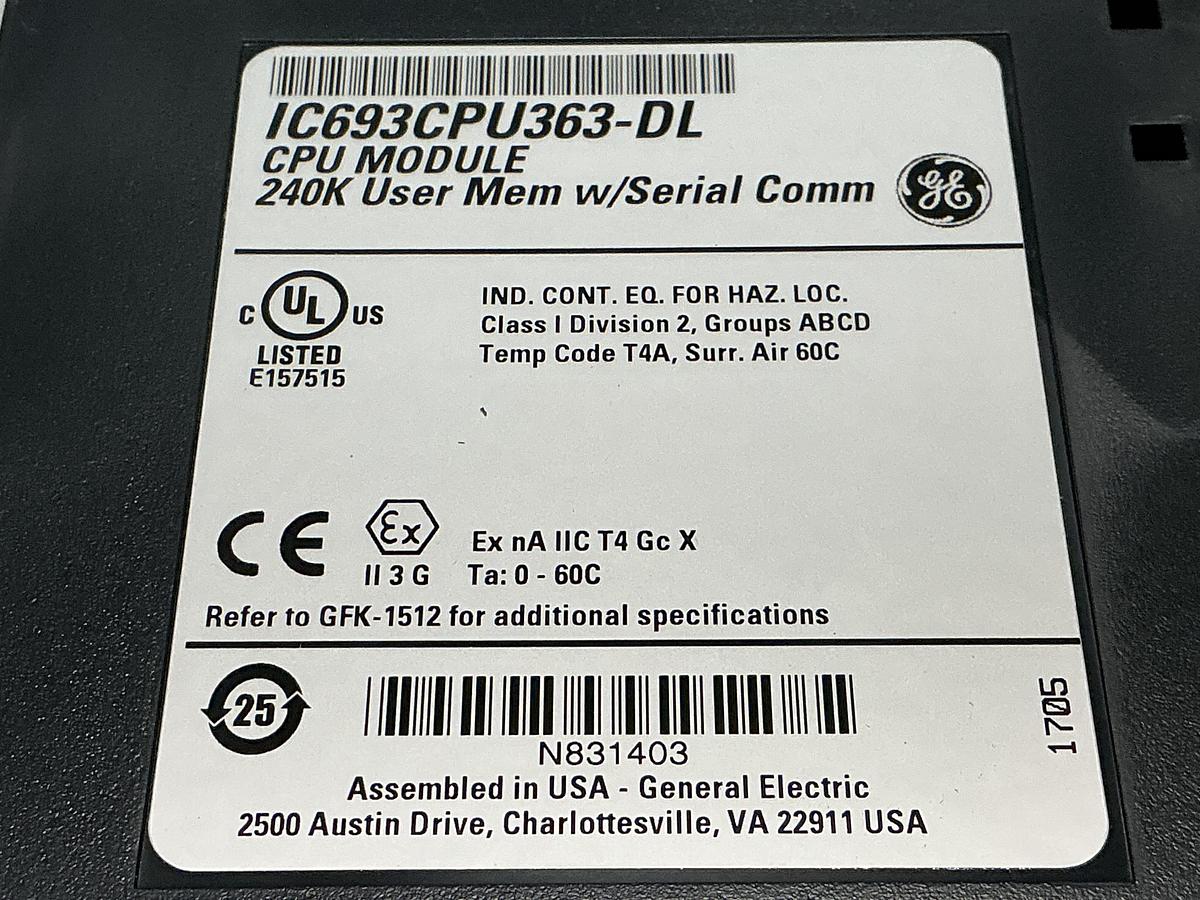 Used GE FANUC IC693CPU363-DL