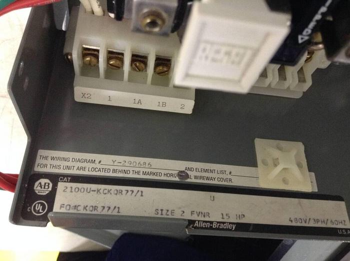 Used ALLEN BRADLEY Motor Control Center 2100U-KCKQR77/1 #67828